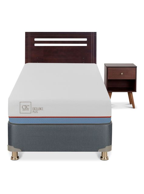Cama Americana Excellence Plus 1 Plaza + Set de Muebles Múnich-2