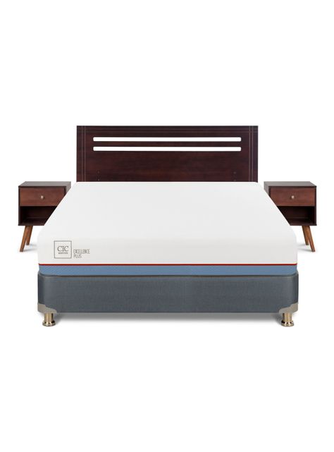 Cama Americana Excellence Plus 2 Plazas + Set de Muebles Múnich-2