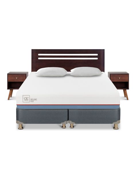Cama Americana Excellence Plus 2 Plazas Base Dividida + Set de Muebles Múnich-2