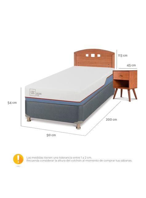 Cama Americana Excellence Plus 1 Plaza + Set de Muebles Gales-1