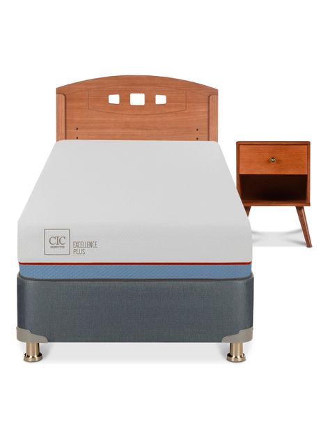 Cama Americana Excellence Plus 1 Plaza + Set de Muebles Gales-2