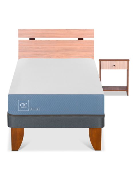 Cama Europea Excellence 1 Plaza x190 cm + Set de Muebles Olmo-2