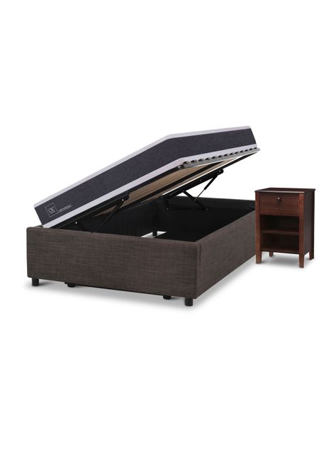 Cama Space Box Ortopedic 1.5 Plazas + Muebles New Torino-1