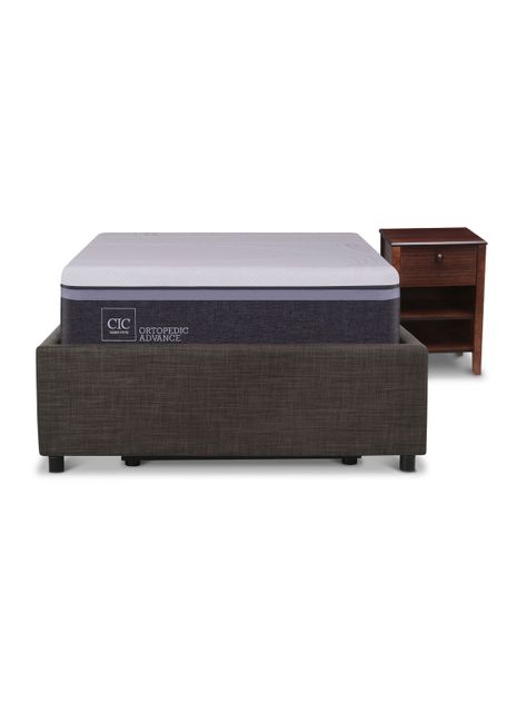 Cama Space Box Ortopedic Advance 1.5 Plazas +Velador Torino-3