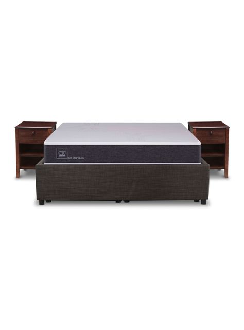 Cama Space Box Ortopedic 2 Plazas +Muebles Torino Chocolate-0