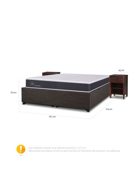 Cama Space Box Ortopedic 2 Plazas +Muebles Torino Chocolate-1