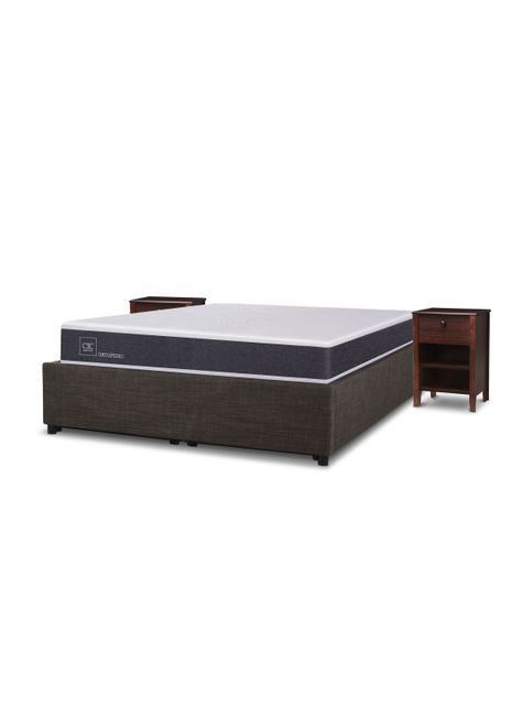 Cama Space Box Ortopedic 2 Plazas +Muebles Torino Chocolate-2