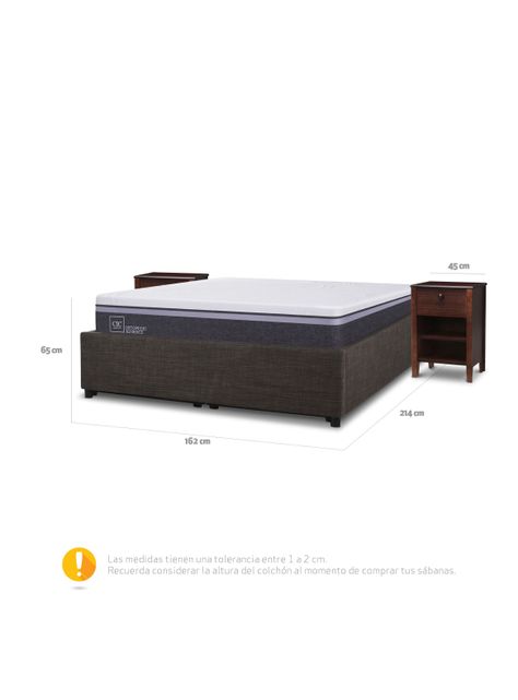 Cama Space Box Ortopedic Advance 2 Plazas + Muebles Torino-1