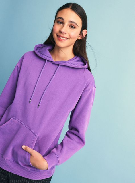 Polerón con Capucha Sólido Oversize-2