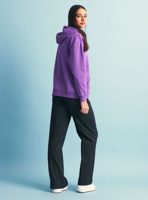 Polerón con Capucha Sólido Oversize-5