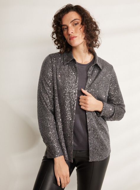 Blusa Lentejuelas Forrada-0
