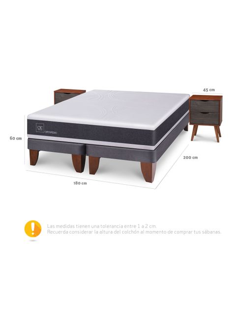 Cama Europea New Ortopedic King Veladores Niger-1
