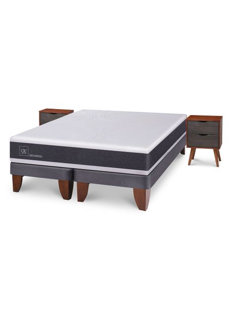 Cama Europea New Ortopedic King Veladores Niger-2