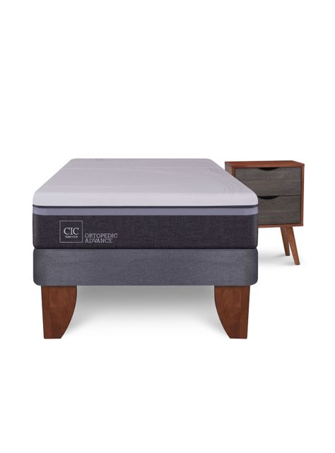 Cama Europea Ortopedic Advance 1.5 Plazas + Velador Niger-2