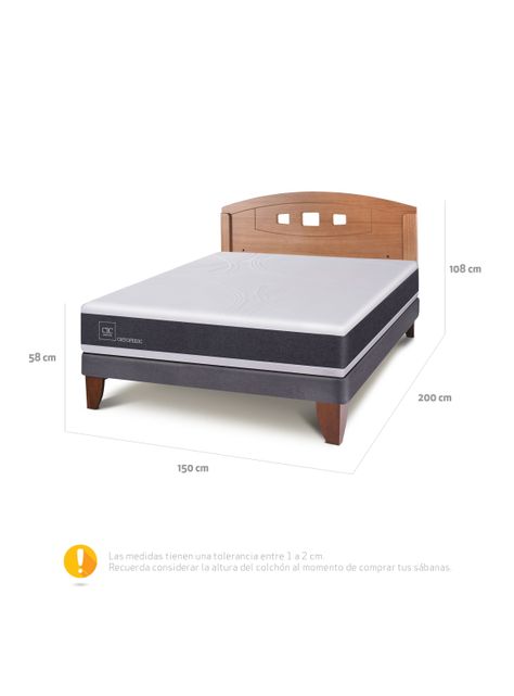 Cama Europea New Ortopedic 2 Plazas Bn Respaldo New Gales-1