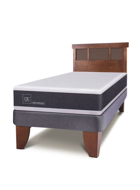 Cama Europea New Ortopedic 1.5 Plazas Respaldo New Dublin Caramel-0