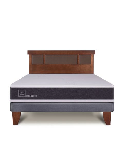 Cama Europea New Ortopedic 2 Plazas Bn Respaldo New Dublin Caramel-2