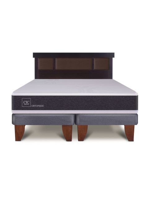 Cama Europea New Ortopedic 2 Plazas Bd Respaldo New Dublin Choc-2