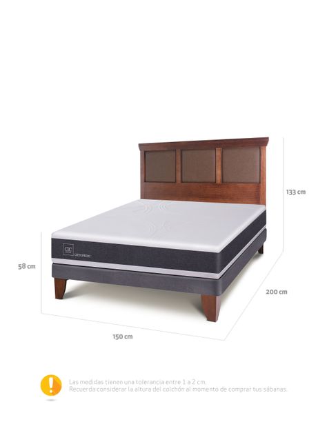 Cama Europea New Ortopedic 2 Plazas Bn Respaldo New Torino-1