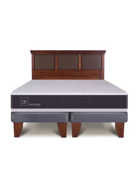 Cama Europea New Ortopedic 2 Plazas Bd Respaldo New Torino-2