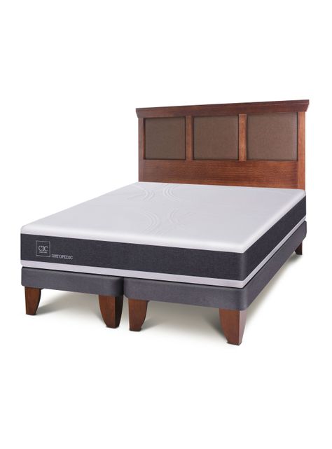 Cama Europea New Ortopedic 2 Plazas Bd Respaldo New Torino-0