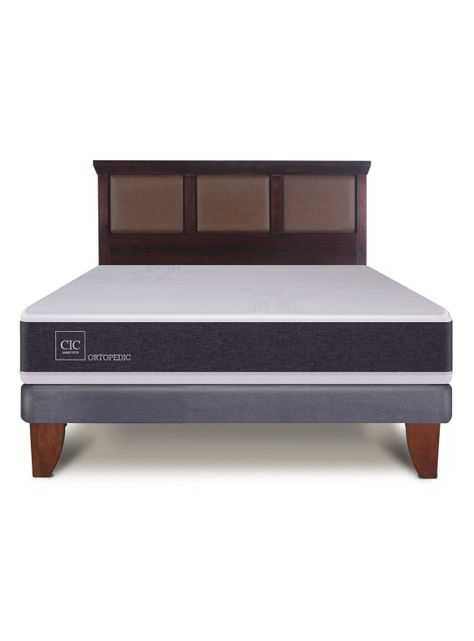 Cama Europea New Ortopedic 2 Plazas Bn Respaldo New Torino Choc-2