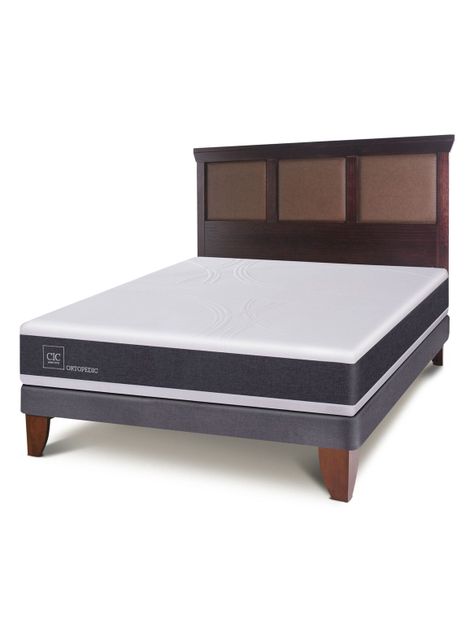 Cama Europea New Ortopedic 2 Plazas Bn Respaldo New Torino Choc-0