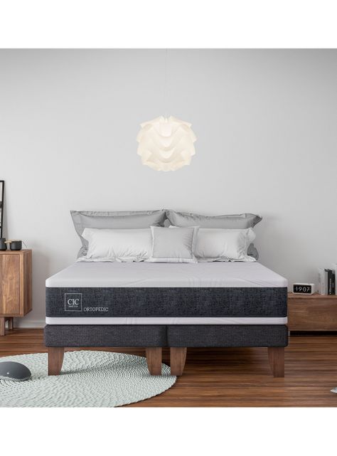 Cama Europea New Ortopedic 2 Plazas Bd Respaldo New Torino Choc-4