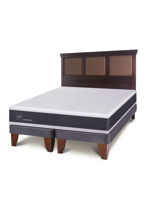 Cama Europea New Ortopedic King Respaldo New Torino Choc-0