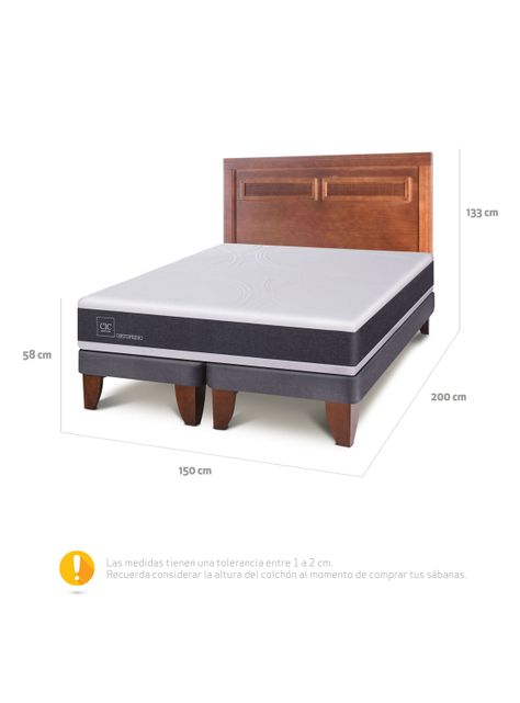 Cama Europea New Ortopedic 2 Plazas Bd Respaldo Milan-1
