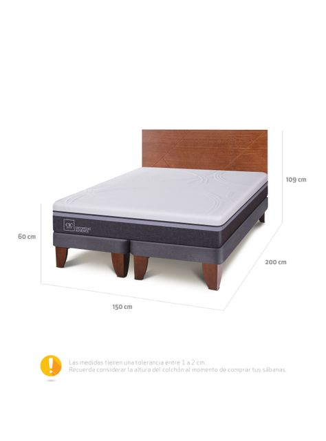 Cama Europea Ortopedic Advance 2 Plazas Base Dividida + Respaldo New Villarrica-1