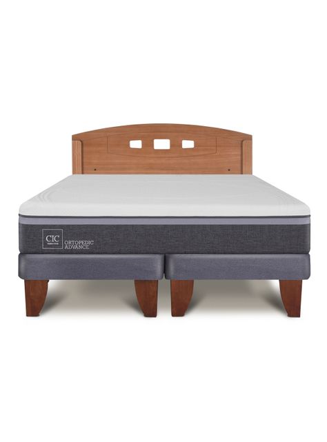 Cama Europea Ortopedic Advance 2 Plazas Base Normal + Respaldo New Gales-2