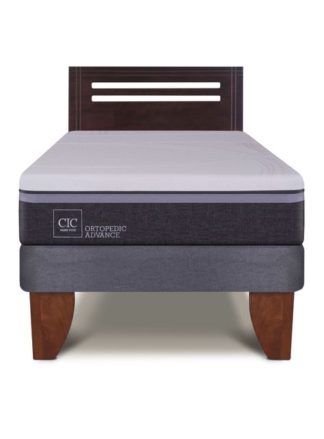 Cama Europea Ortopedic Advance 1.5 Plazas + Respaldo New Munich-2