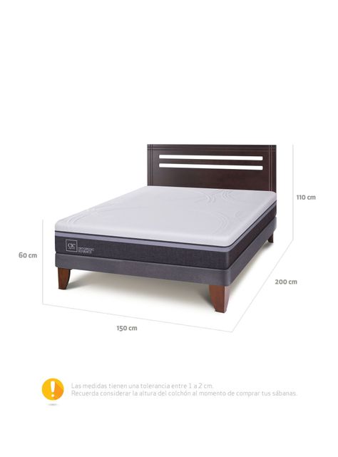 Cama Europea Ortopedic Advance 2 Plazas Base Normal + Respaldo New Munich-1