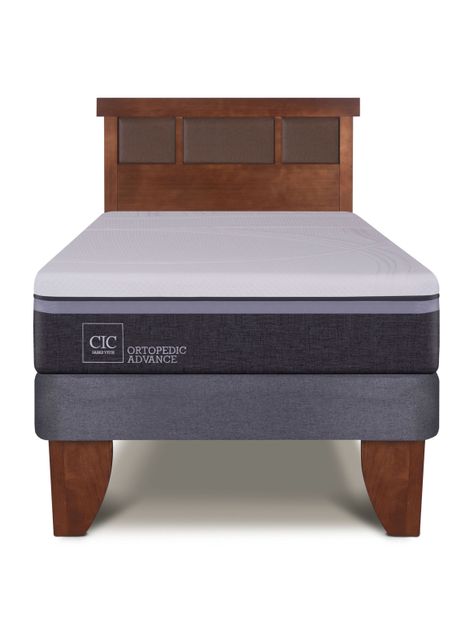 Cama Europea Ortopedic Advance 1.5 Plazas + Respaldo New Dublín Caramelo-2
