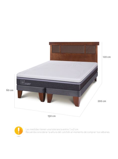 Cama Europea Ortopedic Advance 2 Plazas Base Dividida + Respaldo New Dublín Caramelo-2