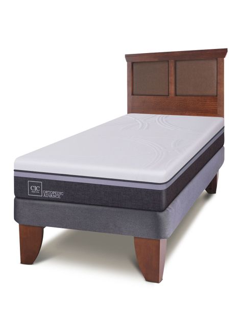 Cama Europea Ortopedic Advance 1.5 Plazas + Respaldo New Torino-1