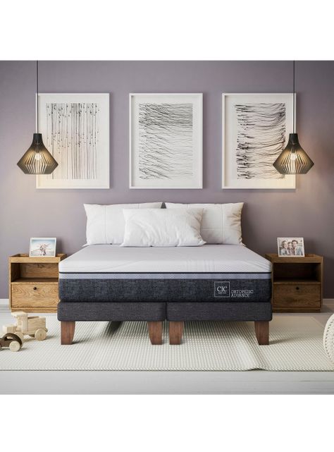 Cama Europea Ortopedic Advance 2 Plazas Base Normal + Respaldo New Torino-4