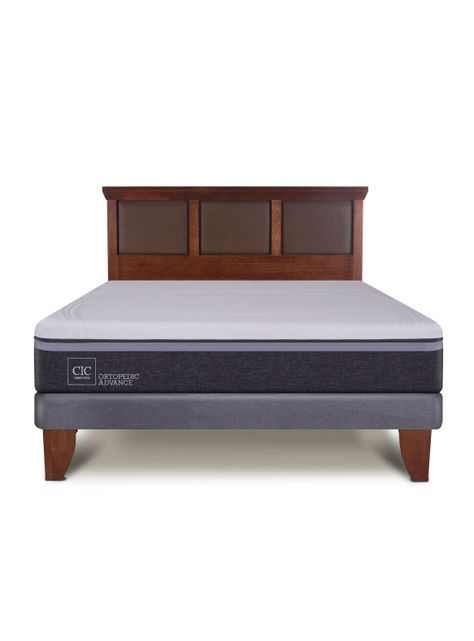 Cama Europea Ortopedic Advance 2 Plazas Base Normal + Respaldo New Torino-2
