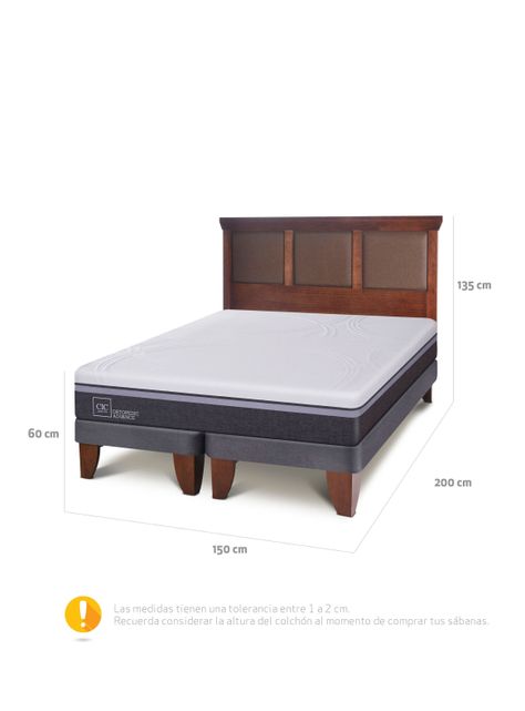 Cama Europea Ortopedic Advance 2 Plazas Base Dividida + Respaldo New Torino-1