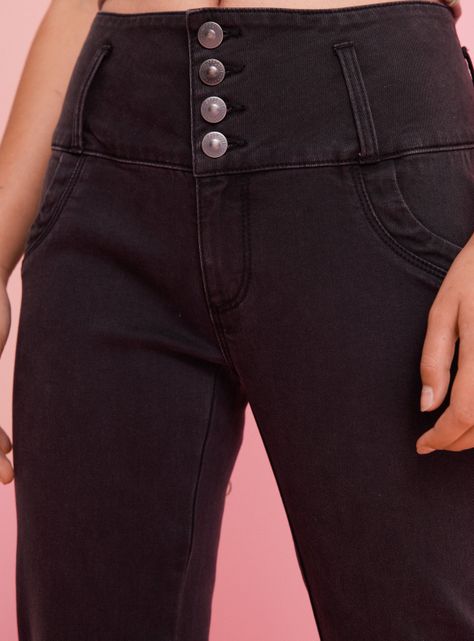 Jeans Skinny Tiro Alto Cuatro Botones Push UP-2