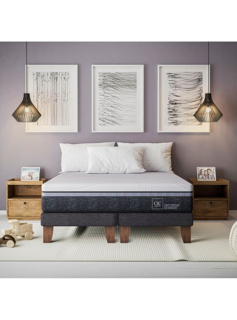 Cama Europea Ortopedic Advance 2 Plazas Base Dividida + Respaldo New Torino Chocolate-4