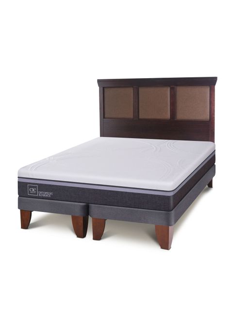 Cama Europea Ortopedic Advance King + Respaldo New Torino Chocolate-0