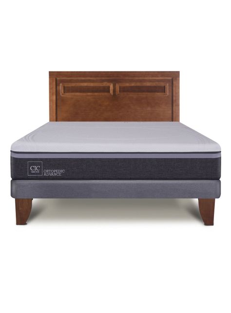 Cama Europea Ortopedic Advance 2 Plazas Base Normal + Respaldo Milán-2