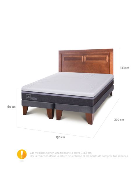 Cama Europea Ortopedic Advance 2 Plazas Base Dividida + Respaldo Milán-2