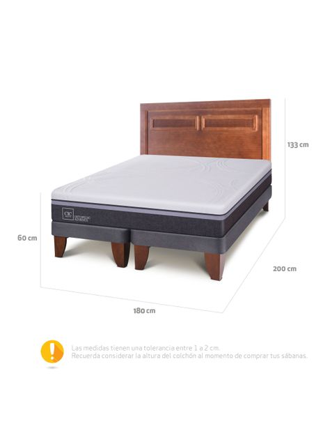 Cama Europea Ortopedic Advance King + Respaldo Milán-2