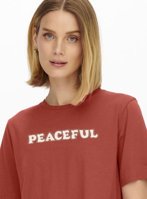 Polera Manga Corta Rojo Peaceful-2