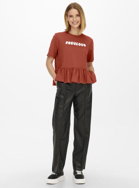 Polera Manga Corta Rojo Peaceful-3