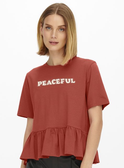 Polera Manga Corta Rojo Peaceful-0