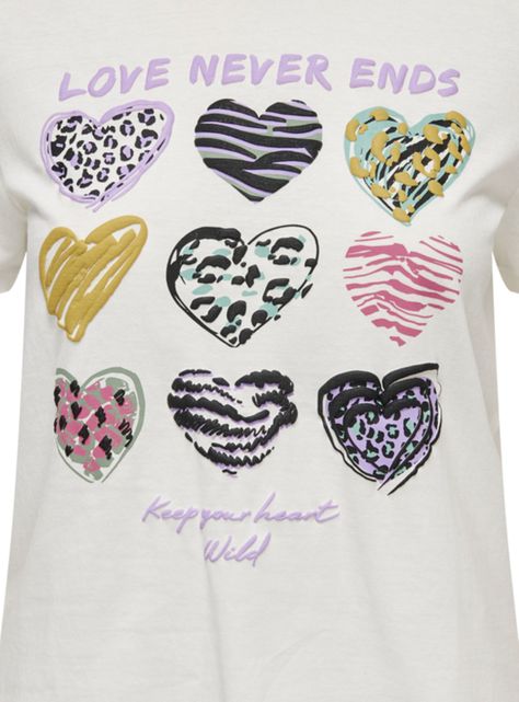 Polera Estampada Hearts Blanca-2